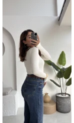 Oys Kırık Beyaz Parmak Geçmeli Body