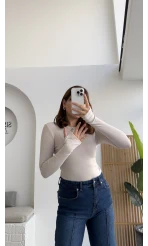 Oys Krem Parmak Geçmeli Body