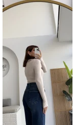 Oys Krem Parmak Geçmeli Body