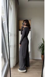 Oys Kumaş Asimetrik Kesim Takım Antrasit