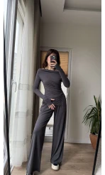 Oys Kumaş Asimetrik Kesim Takım Antrasit