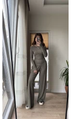 Oys Kumaş Asimetrik Kesim Takım Haki