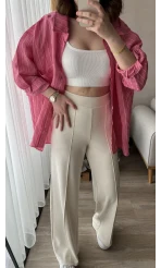 Oys Kumaş Krem Pantolon