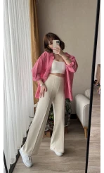 Oys Kumaş Krem Pantolon