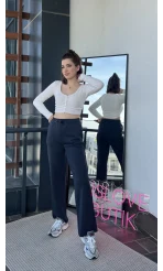 Oys Lacivert Modal Palazzo Eşofman Altı