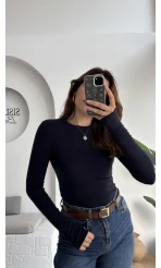 Oys Lacivert Parmak Geçmeli Body