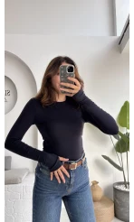 Oys Lacivert Parmak Geçmeli Body