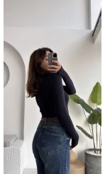 Oys Lacivert Parmak Geçmeli Body