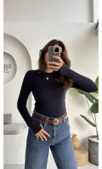 Oys Lacivert Parmak Geçmeli Body