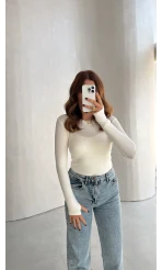 Oys Parmak Geçmeli Body - Ekru