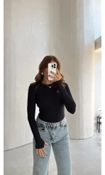 Oys Parmak Geçmeli Body - Siyah