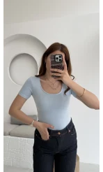 Oys U Yaka T-Shirt Bebe Mavisi