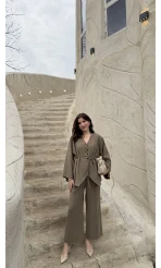 Palermo Bağcıklı Düğmeli Takım - Haki - Kod: 8916