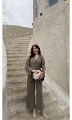 Palermo Bağcıklı Düğmeli Takım - Haki - Kod: 8916