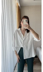 Pamuk Kahve Çizgili Gömlek