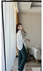 Pamuk Mavi Çizgili Gömlek