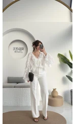 Parçalı Gömlek Beyaz - 102130