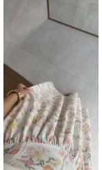 Paris Korse Detay Elbise - Beyaz - 00673