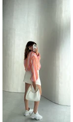 Pastel Çizgili Bomber Ceket - Kod: 4178