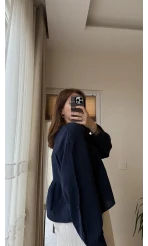 Payme Müslin Kumaş Bluz Lacivert 1003