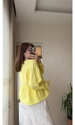 Payme Müslin Kumaş Bluz Sarı