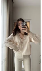 Payme Müslin Kumaş Bluz Taş 1003