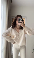 Payme Müslin Kumaş Bluz Taş 1003