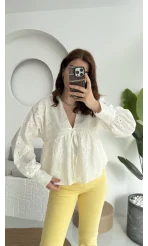 Payme Viskon Beyaz Bluz