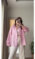 Pembe Çizgili Gömlek Ru