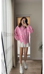 Pembe Kalpli Müslin Gömlek