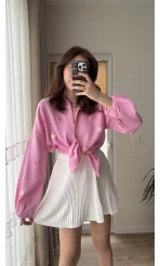 Pembe Kalpli Müslin Gömlek