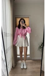Pembe Kalpli Müslin Gömlek