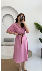 Pembe Kemerli Elbise