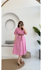 Pembe Kemerli Elbise