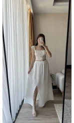 Penapella Beyaz Dantelli Crop