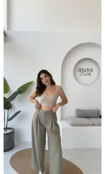 Penny Poliviskon Pantolon - Haki - Kod: 51210