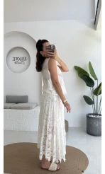 Pera Dantelli Yelek - Kırık Beyaz - 38402