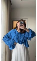 Peri Magic Serisi Özel Tasarım Bluz Saks Mavisi