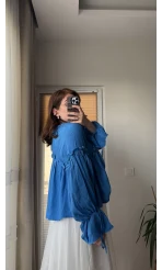 Peri Magic Serisi Özel Tasarım Bluz Saks Mavisi