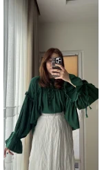 Peri Magic Serisi Özel Tasarım Bluz Zümrüt Yeşili