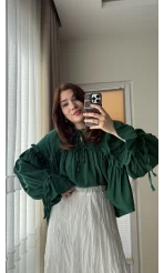 Peri Magic Serisi Özel Tasarım Bluz Zümrüt Yeşili