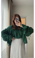 Peri Magic Serisi Özel Tasarım Bluz Zümrüt Yeşili