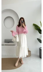 Piana Lastikli Etek Kırık Beyaz