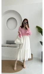 Piana Lastikli Etek Kırık Beyaz