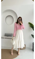 Piana Lastikli Etek Kırık Beyaz