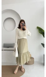 Piana Lastikli Etek Haki