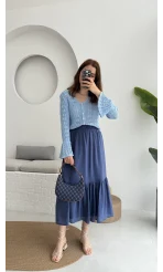 Piana Lastikli Etek Lacivert