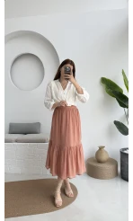 Piana Lastikli Etek Somon