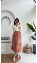 Piana Lastikli Etek Somon