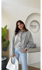 Pileli Trençkot - Gri